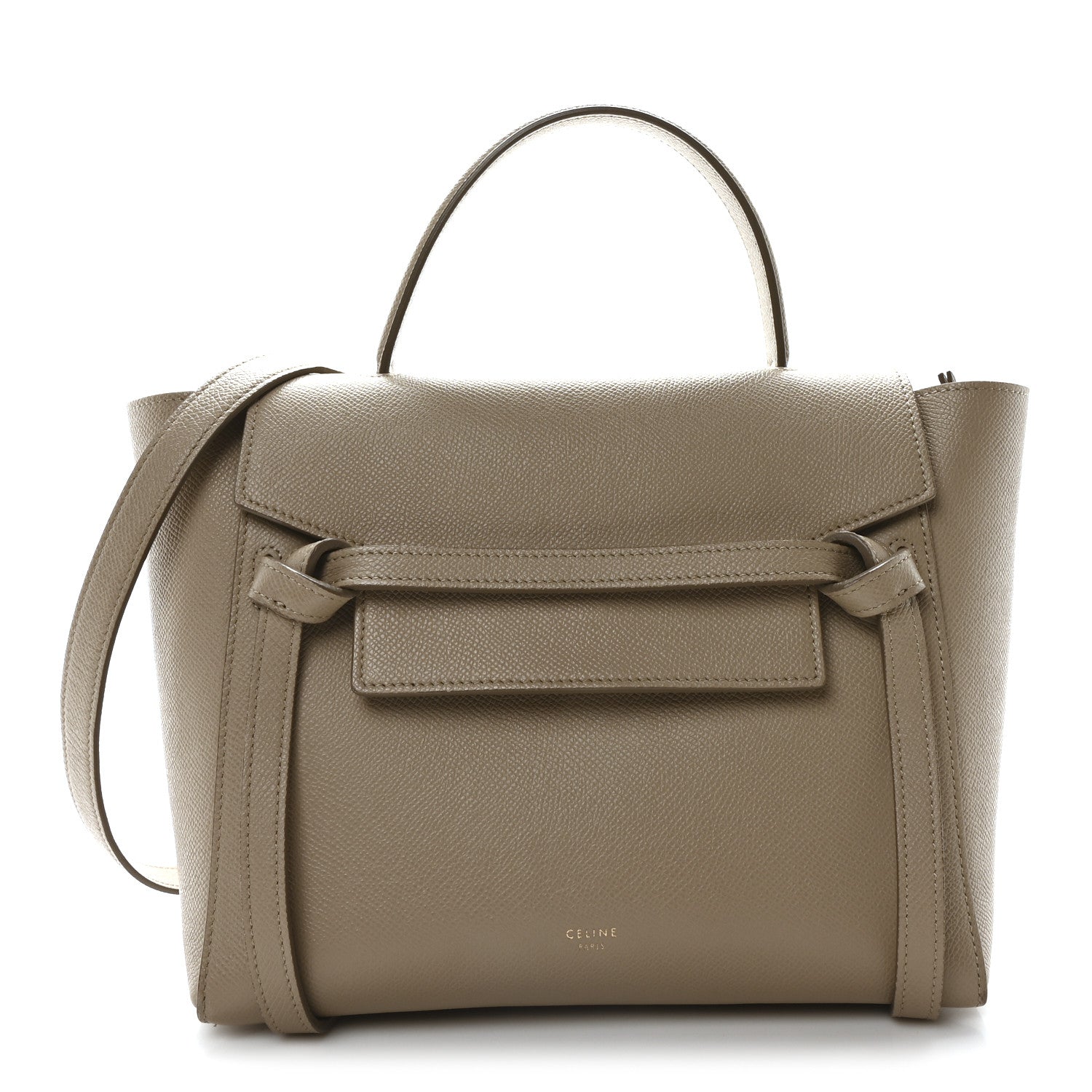 Grained Calfskin Micro Belt Bag Light Taupe