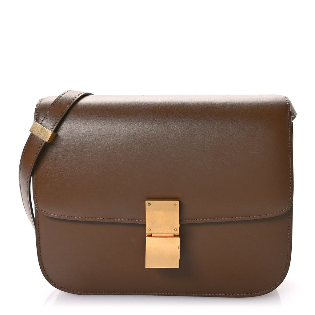 Box Calfskin Medium Classic Box Flap Bag Camel