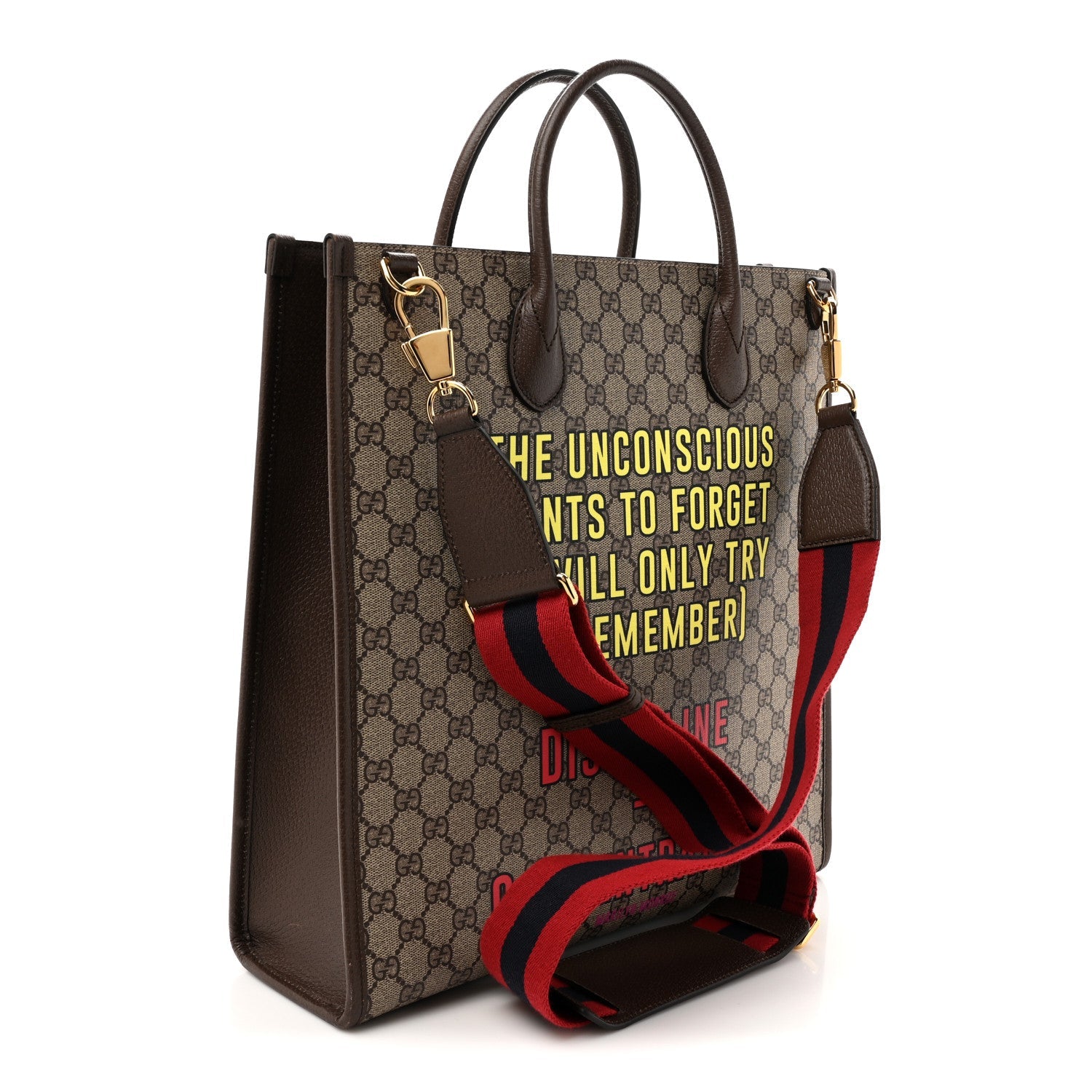 GG Supreme Monogram Cherry Marilyn Monoroe Tote Bag Beige Ebony New Acero Multicolor