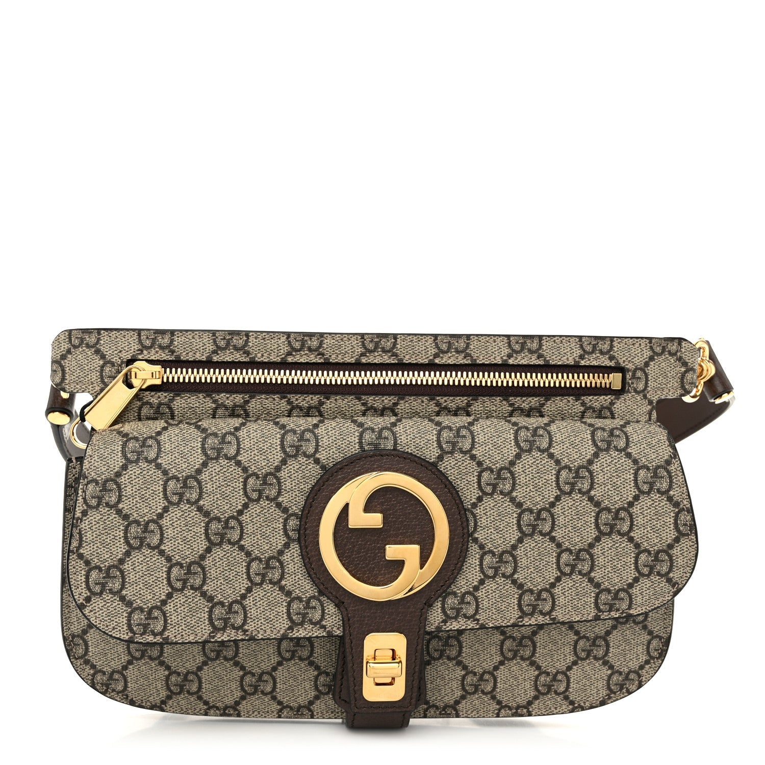 GG Supreme Monogram Textured Dollar Calfskin Blondie Belt Bag Beige Ebony New Acero