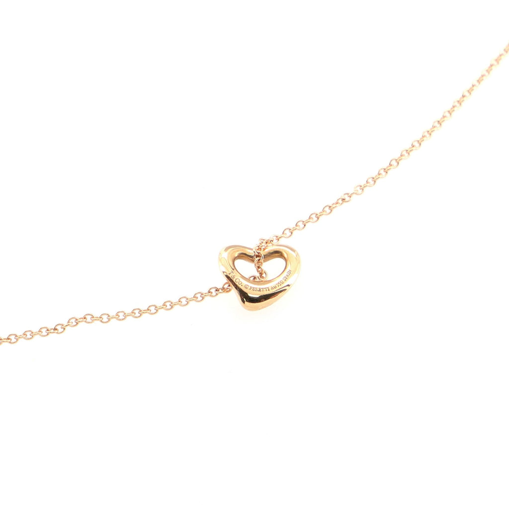Elsa Peretti Open Heart Pendant Necklace 18K Rose Gold 7mm