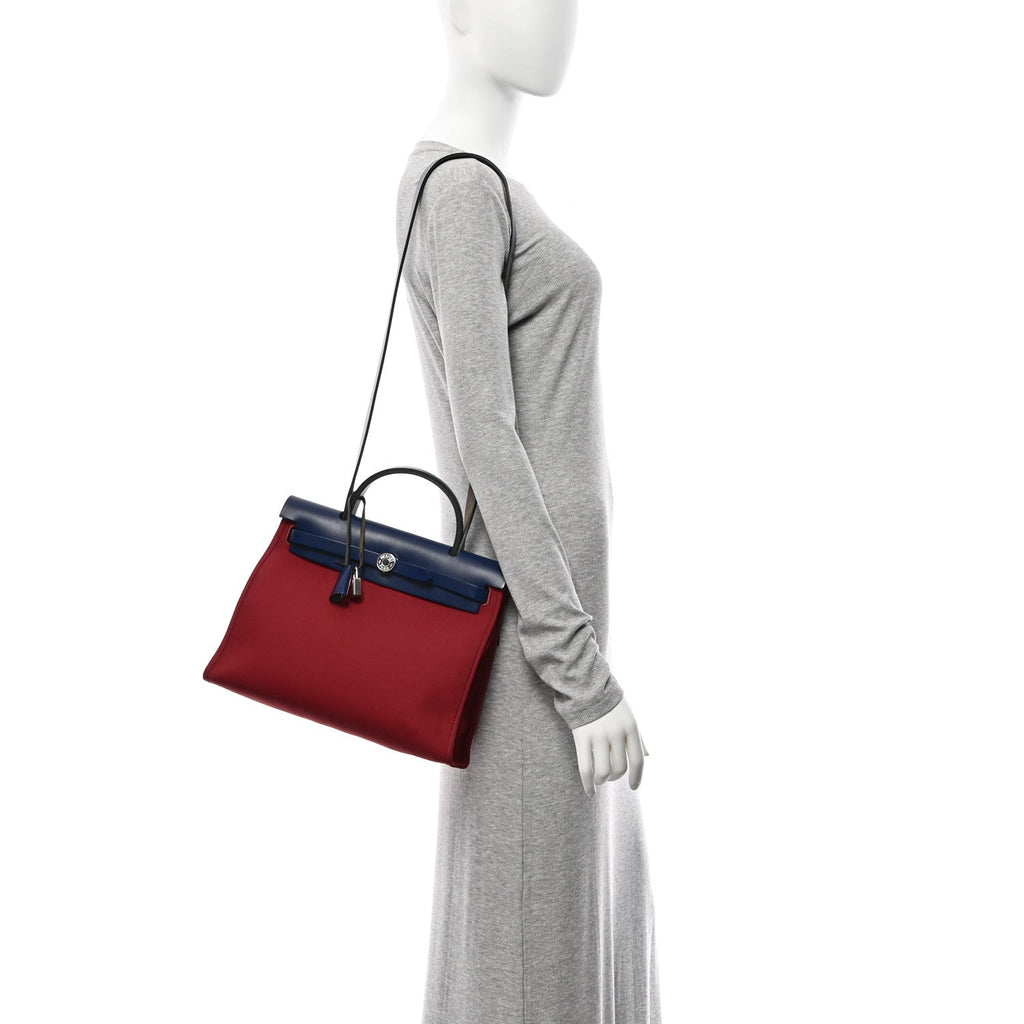 Military Toile Vache Hunter Herbag Zip 31 PM Rouge Grenat Bleu Saphir
