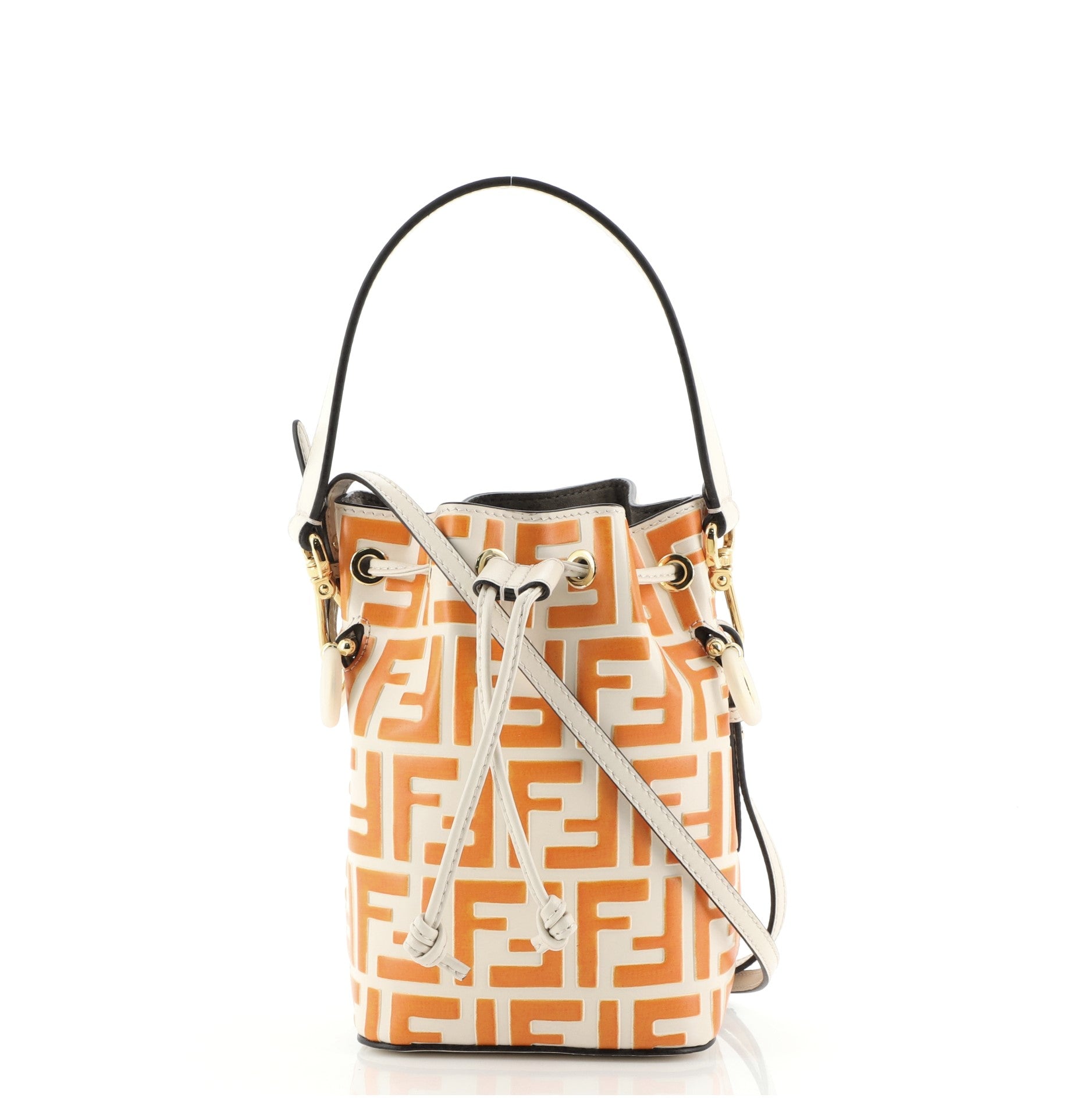 Mon Tresor Bucket Bag Zucca Embossed Leather Mini