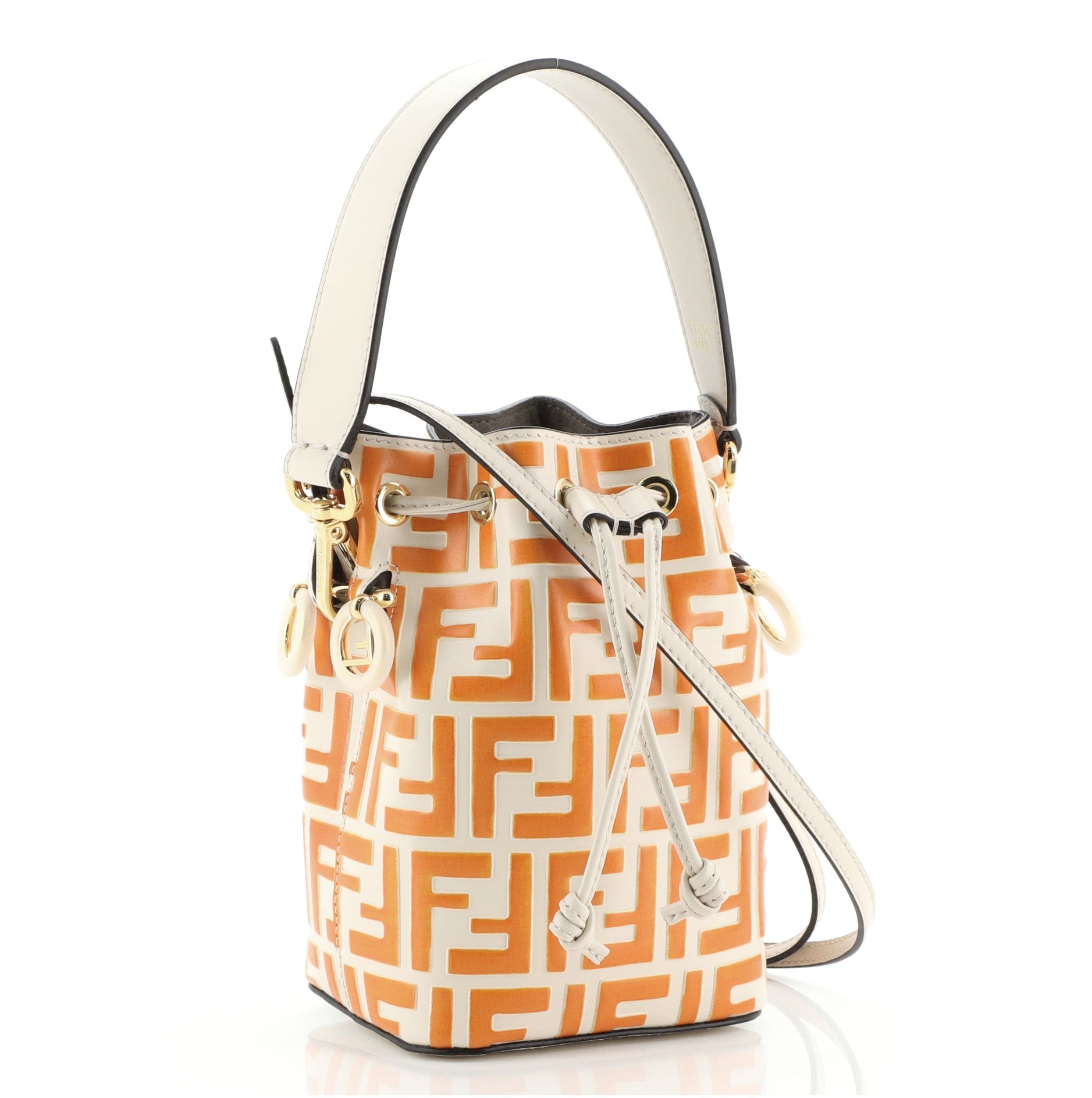 Mon Tresor Bucket Bag Zucca Embossed Leather Mini