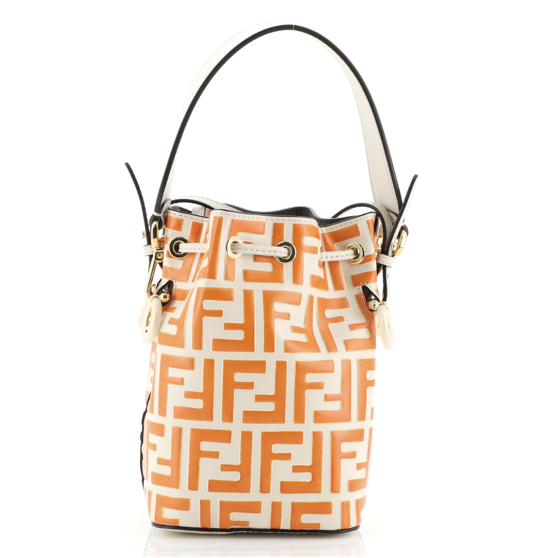 Mon Tresor Bucket Bag Zucca Embossed Leather Mini