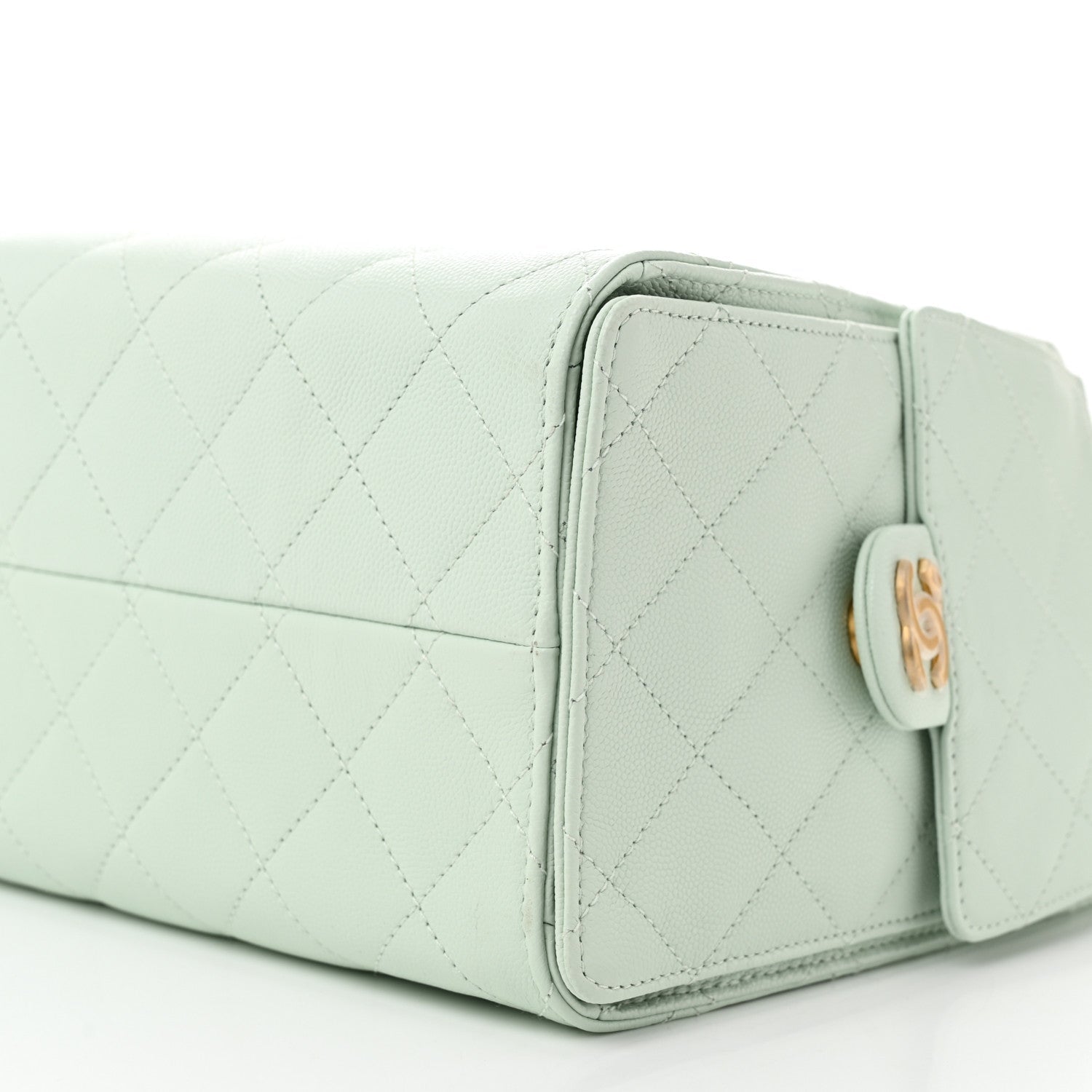 Caviar Quilted Small Chanel 25 Handbag Light Green