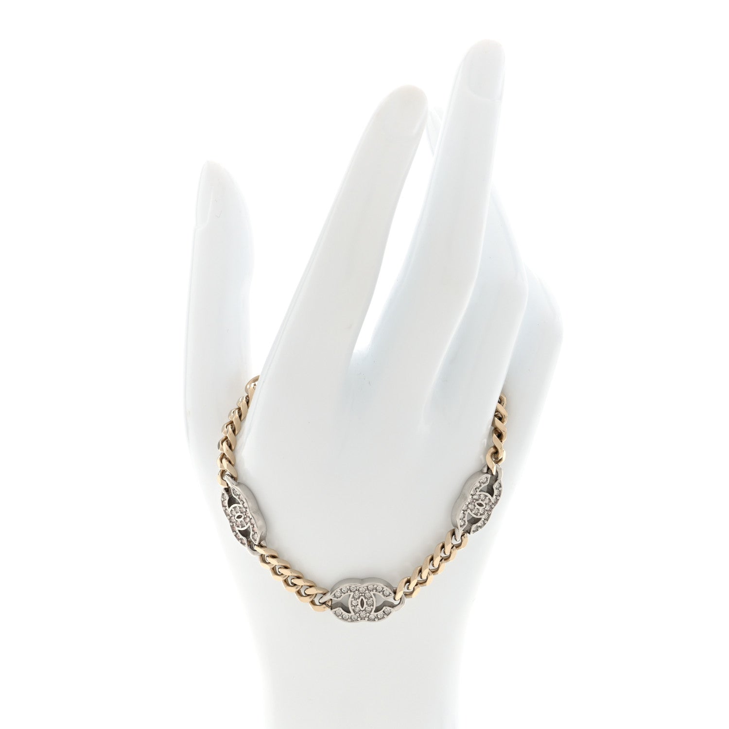Crystal CC Chain Bracelet Gold Silver