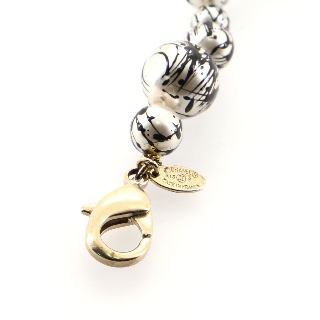 CC Splatter Necklace Painted Faux Pearl