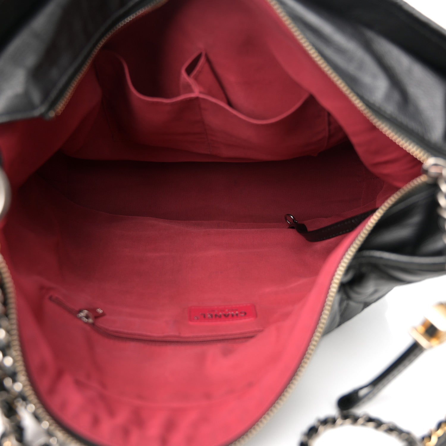 Aged Calfskin Quilted Maxi Gabrielle Hobo Black