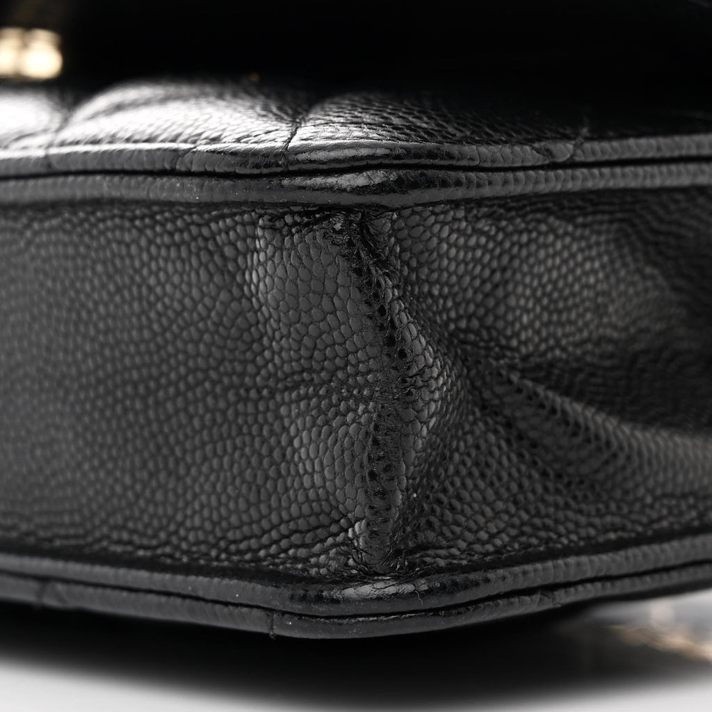 Caviar Quilted Coco Candy Wallet On Chain WOC Black