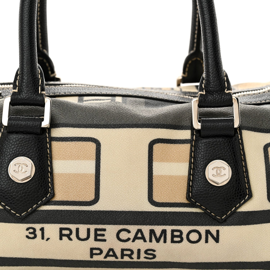 Coated Canvas Le Train Boston Bag Black