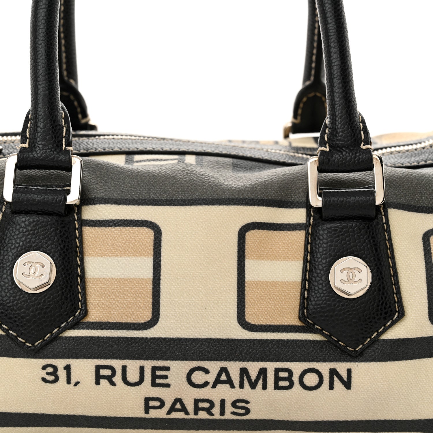 Coated Canvas Le Train Boston Bag Black