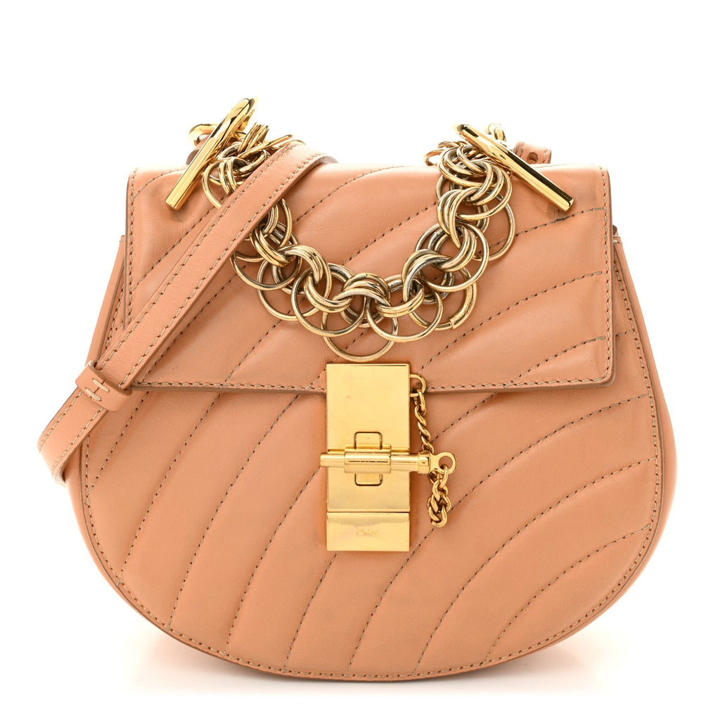 Calfskin Quilted Mini Drew Bijou Shoulder Bag Blushy Pink
