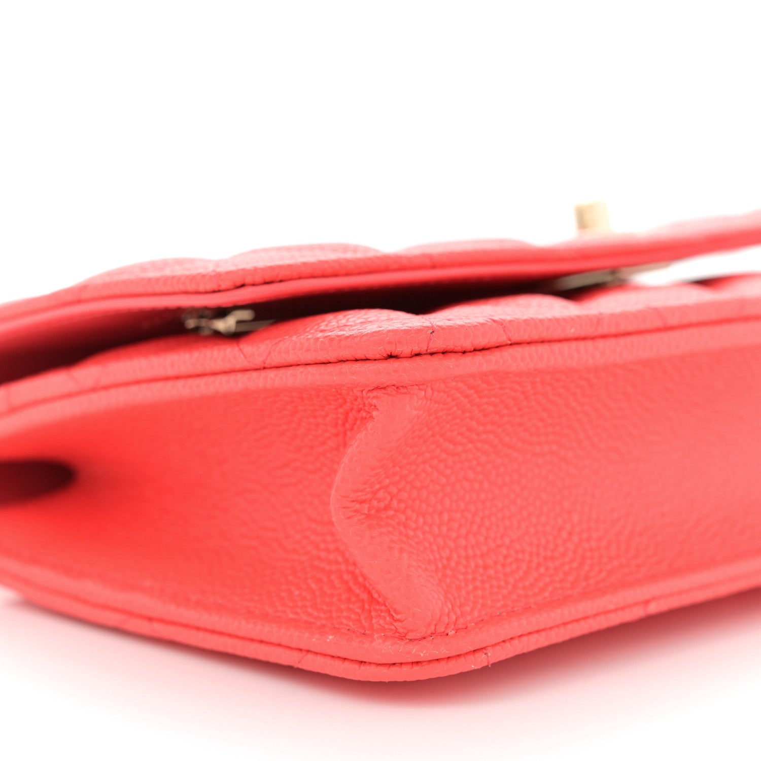 Caviar Quilted Bow Wallet On Chain WOC Orange