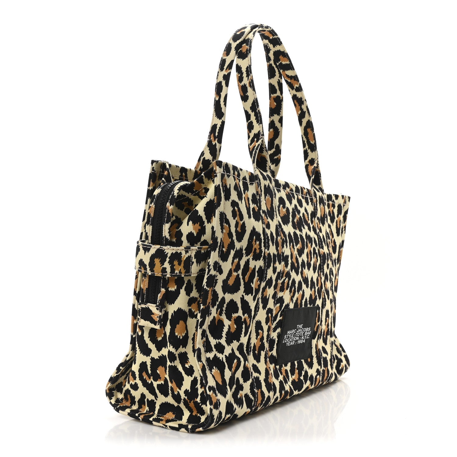 Cotton Canvas Leopard Print Large The Traveler Tote Bag