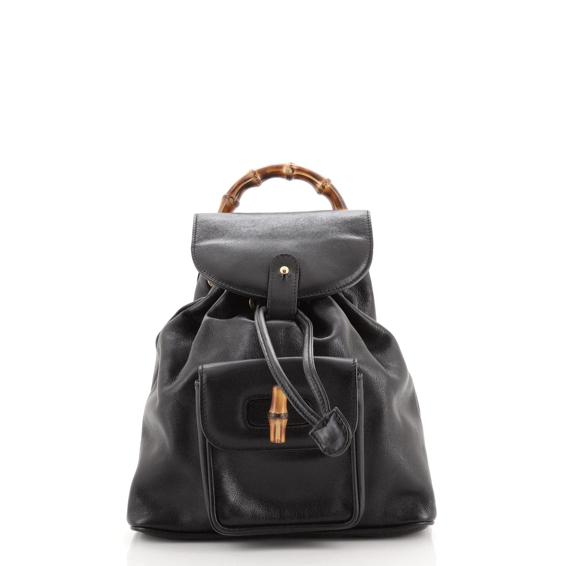 Vintage Bamboo Backpack Leather Mini