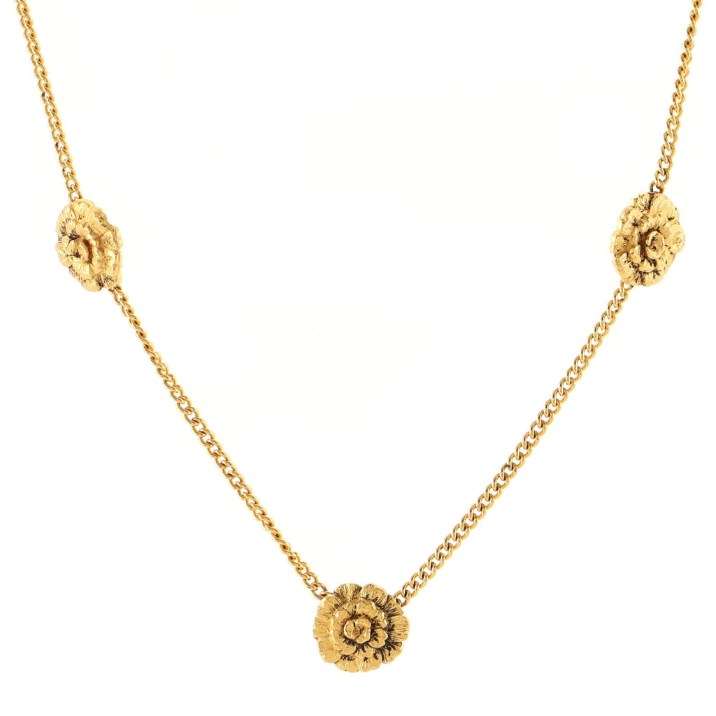 Camellia Charm Choker Necklace Metal
