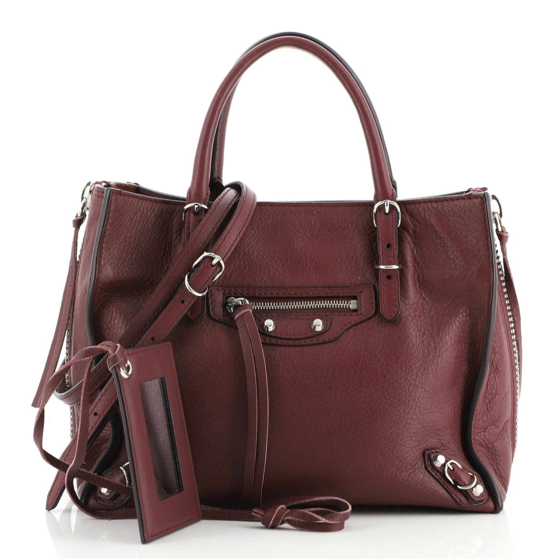 Papier A4 Zip Around Classic Studs Bag Leather Mini