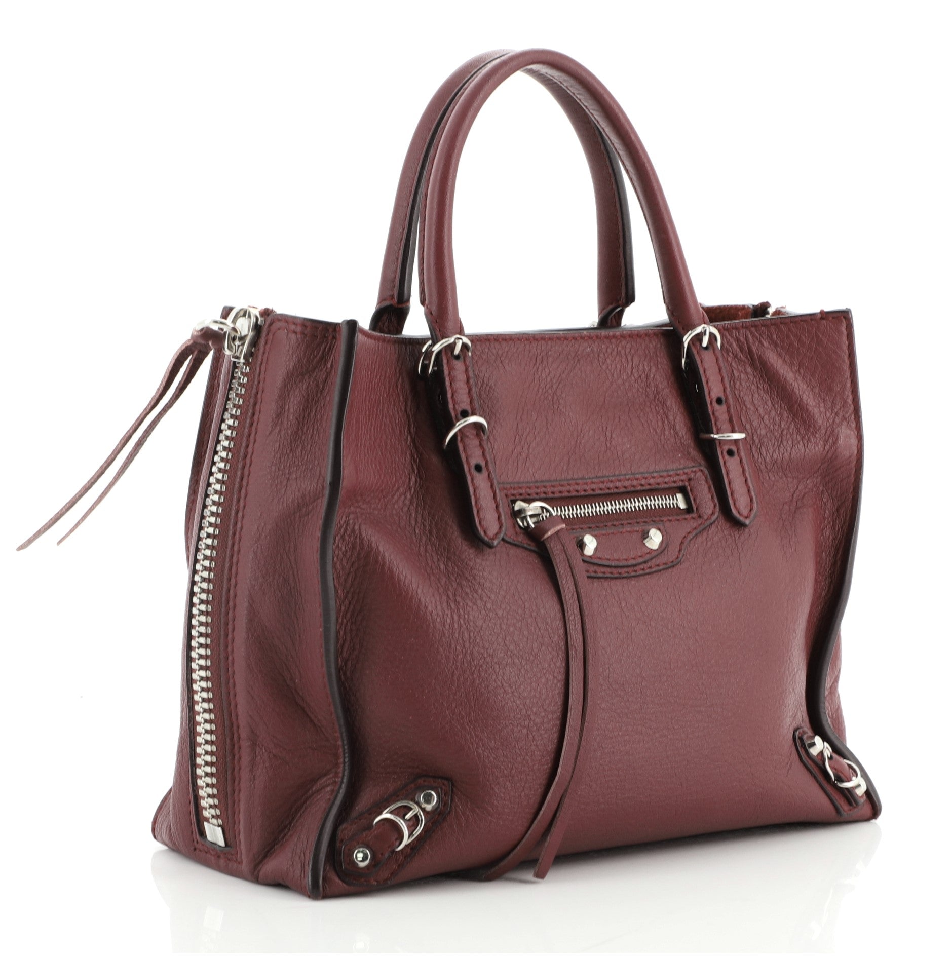 Papier A4 Zip Around Classic Studs Bag Leather Mini