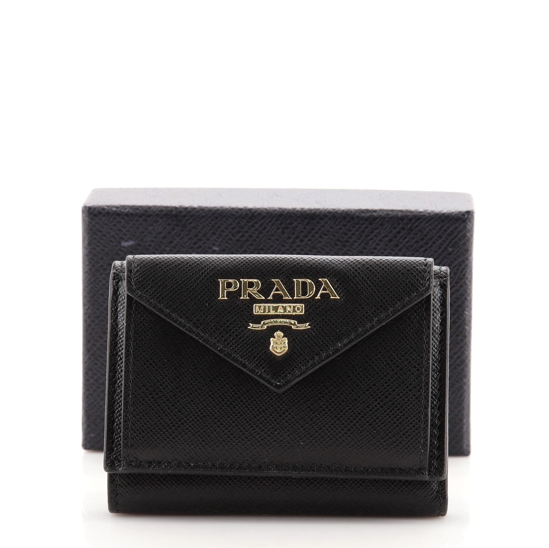 Envelope Trifold Wallet Saffiano Leather Mini