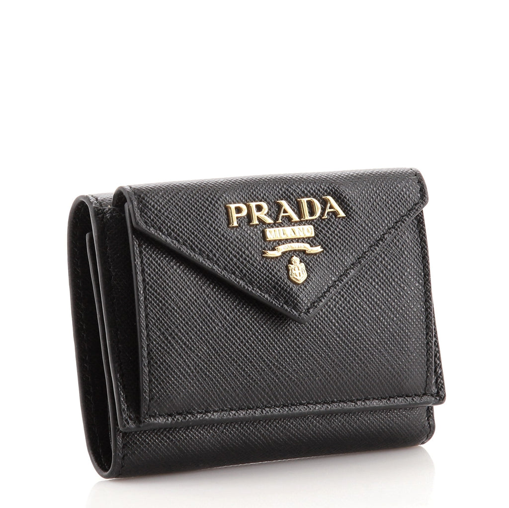 Envelope Trifold Wallet Saffiano Leather Mini