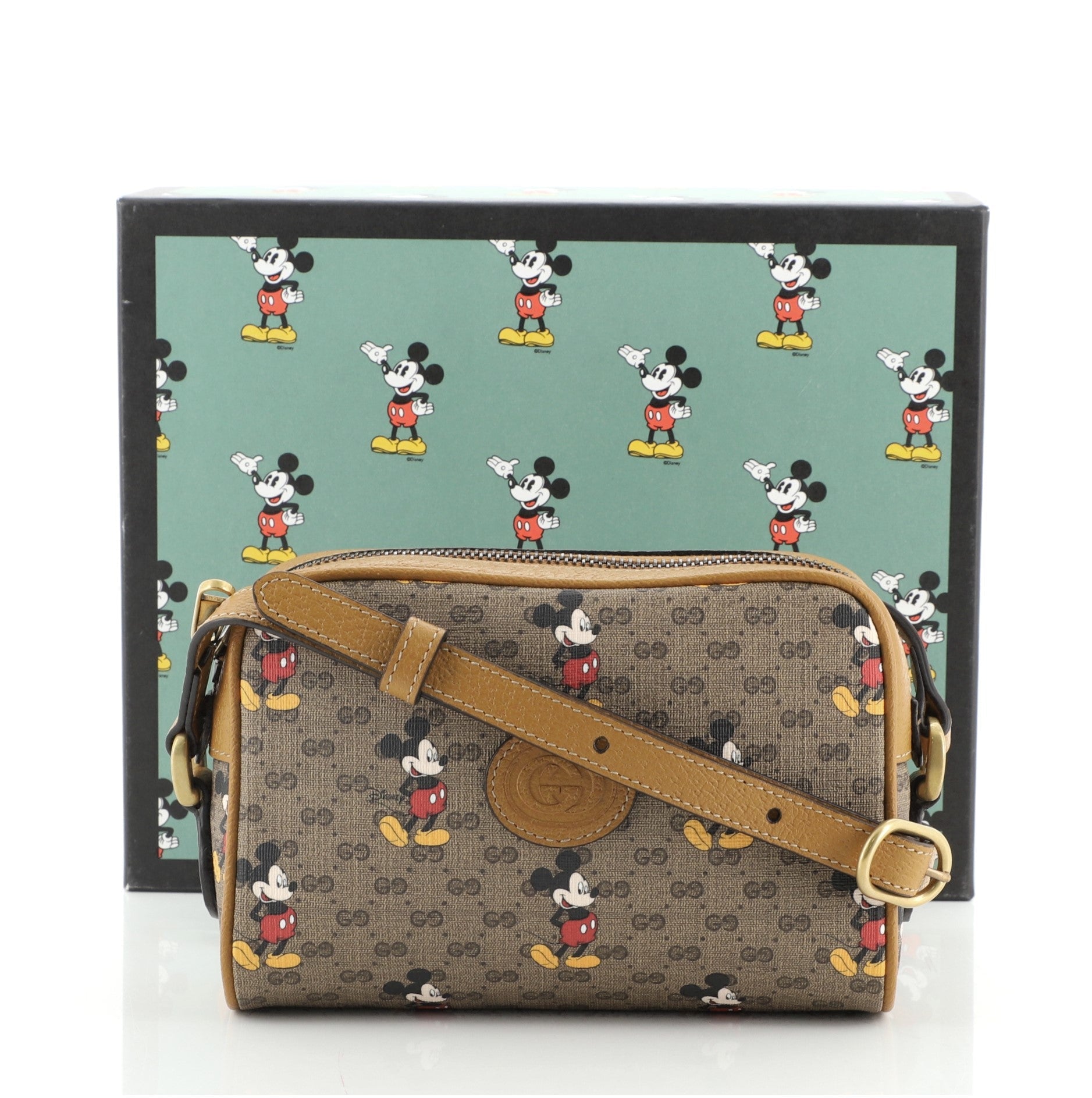 Disney Mickey Mouse Shoulder Bag Printed Mini GG Coated Canvas Mini
