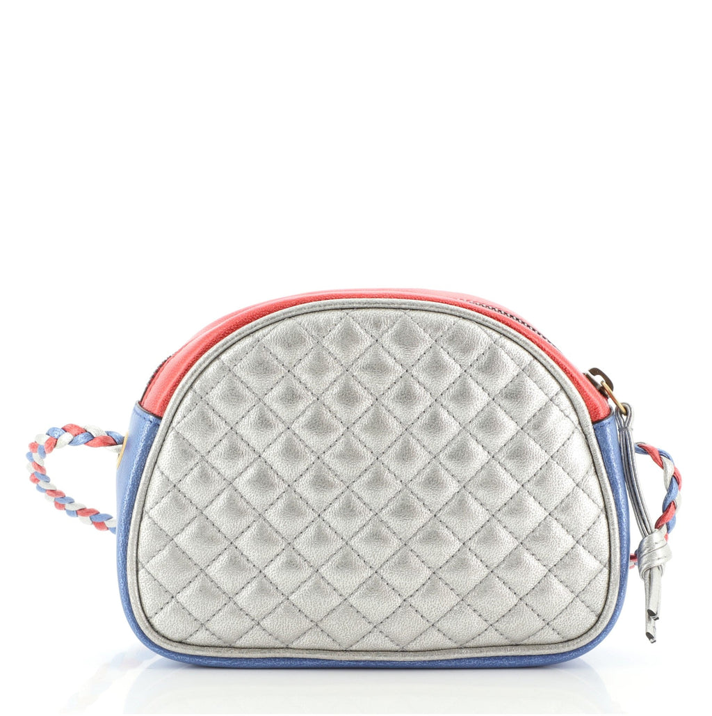 Trapuntata Camera Shoulder Bag Quilted Laminated Leather Mini