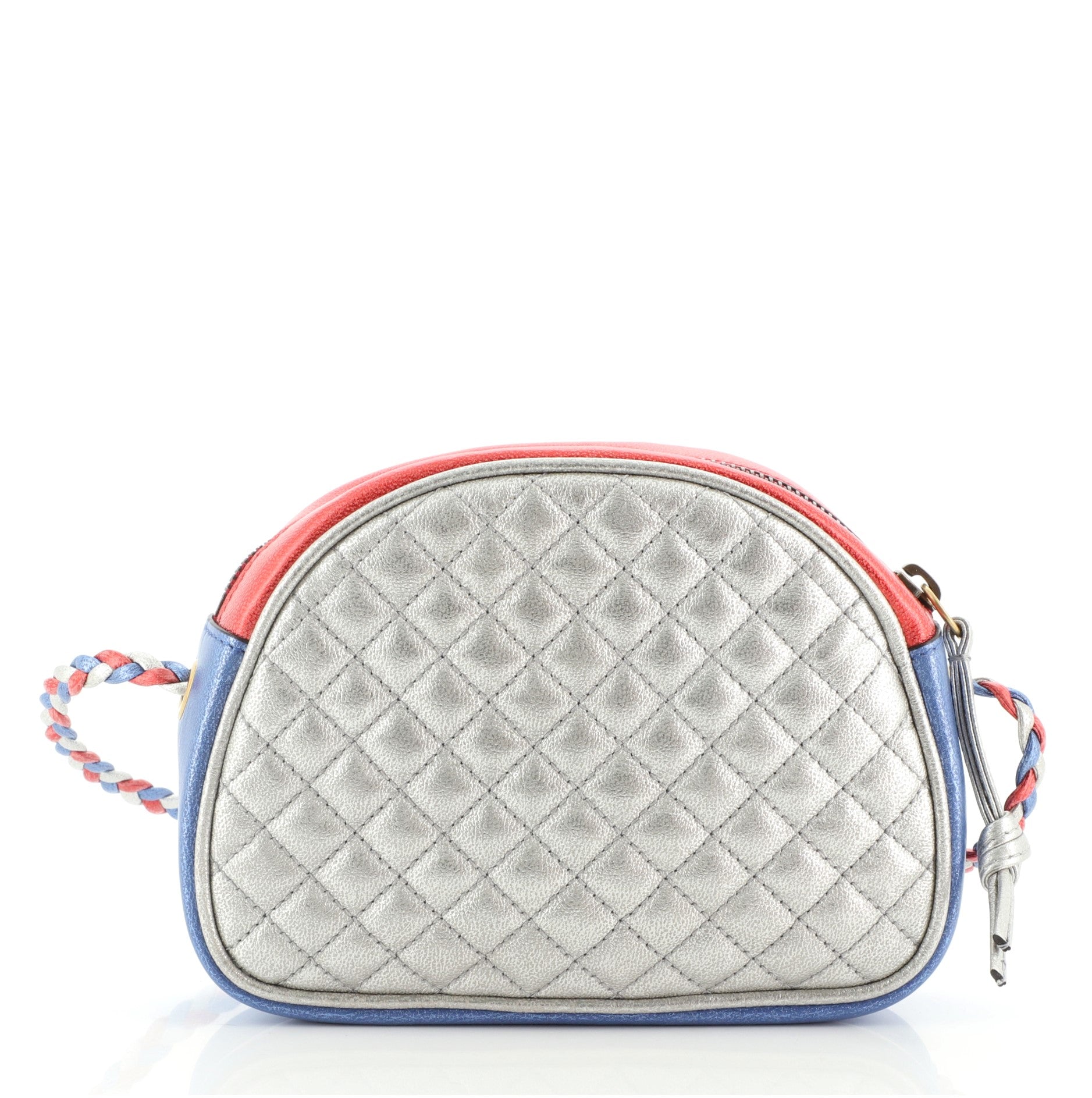Trapuntata Camera Shoulder Bag Quilted Laminated Leather Mini