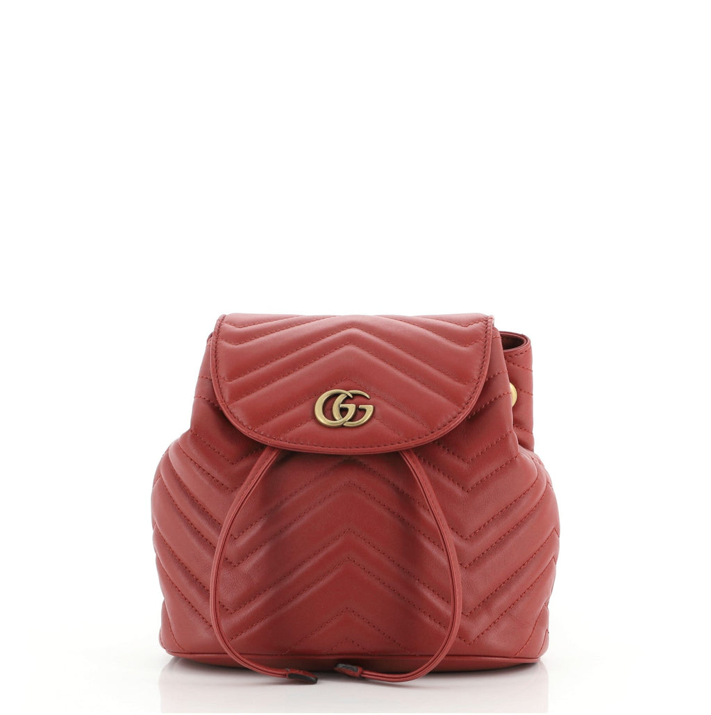 GG Marmont Drawstring Backpack Matelasse Leather Mini