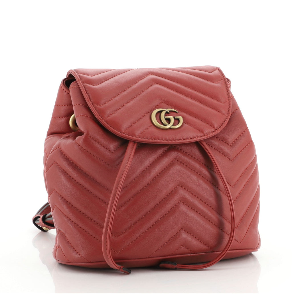 GG Marmont Drawstring Backpack Matelasse Leather Mini