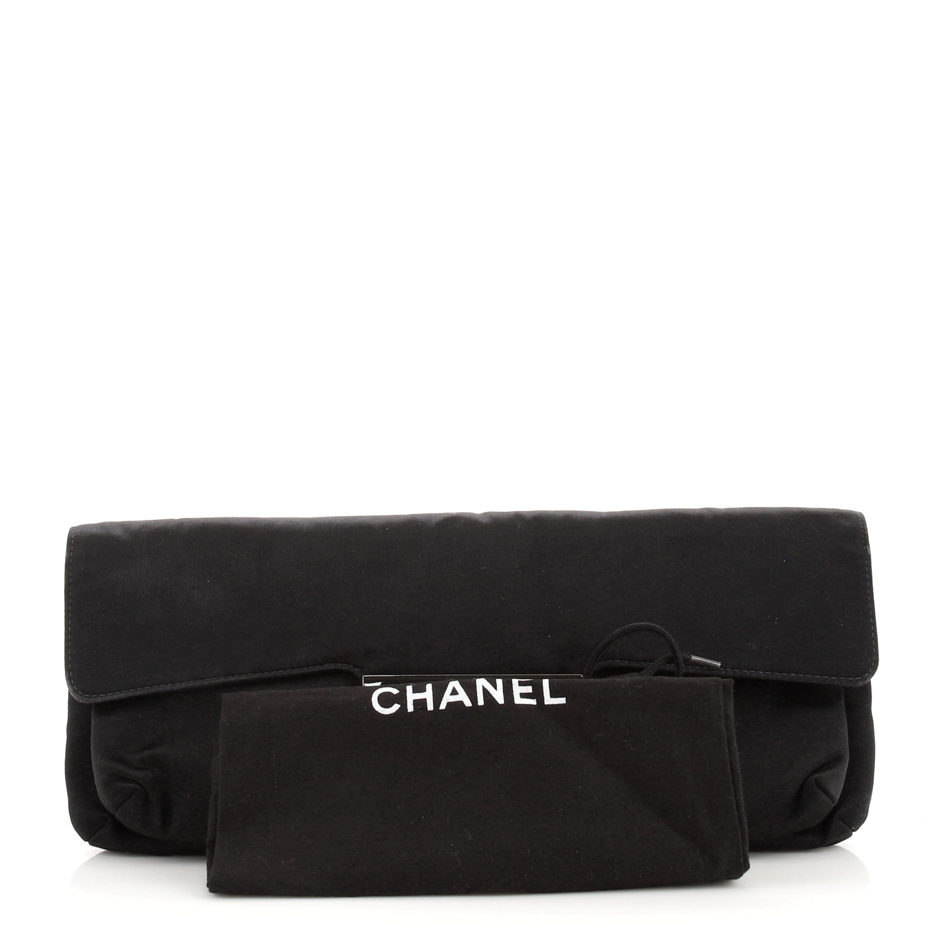 Giant Mademoiselle Lock Clutch Satin