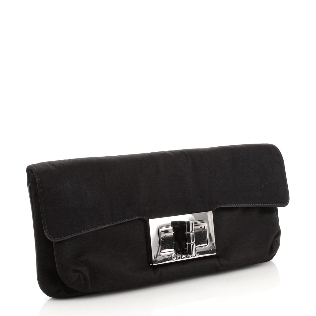 Giant Mademoiselle Lock Clutch Satin