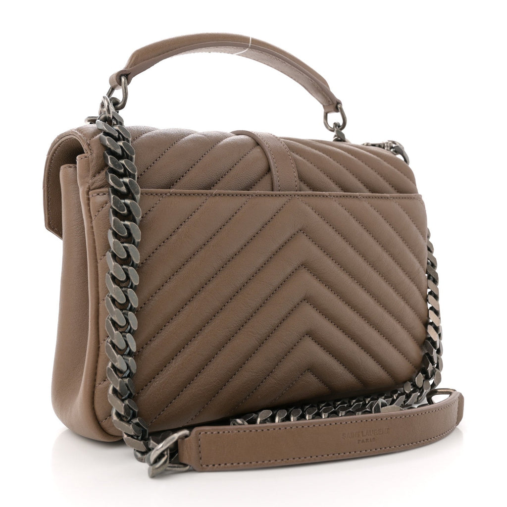 Sheepskin Matelasse Chevron Monogram Medium College Bag Fard