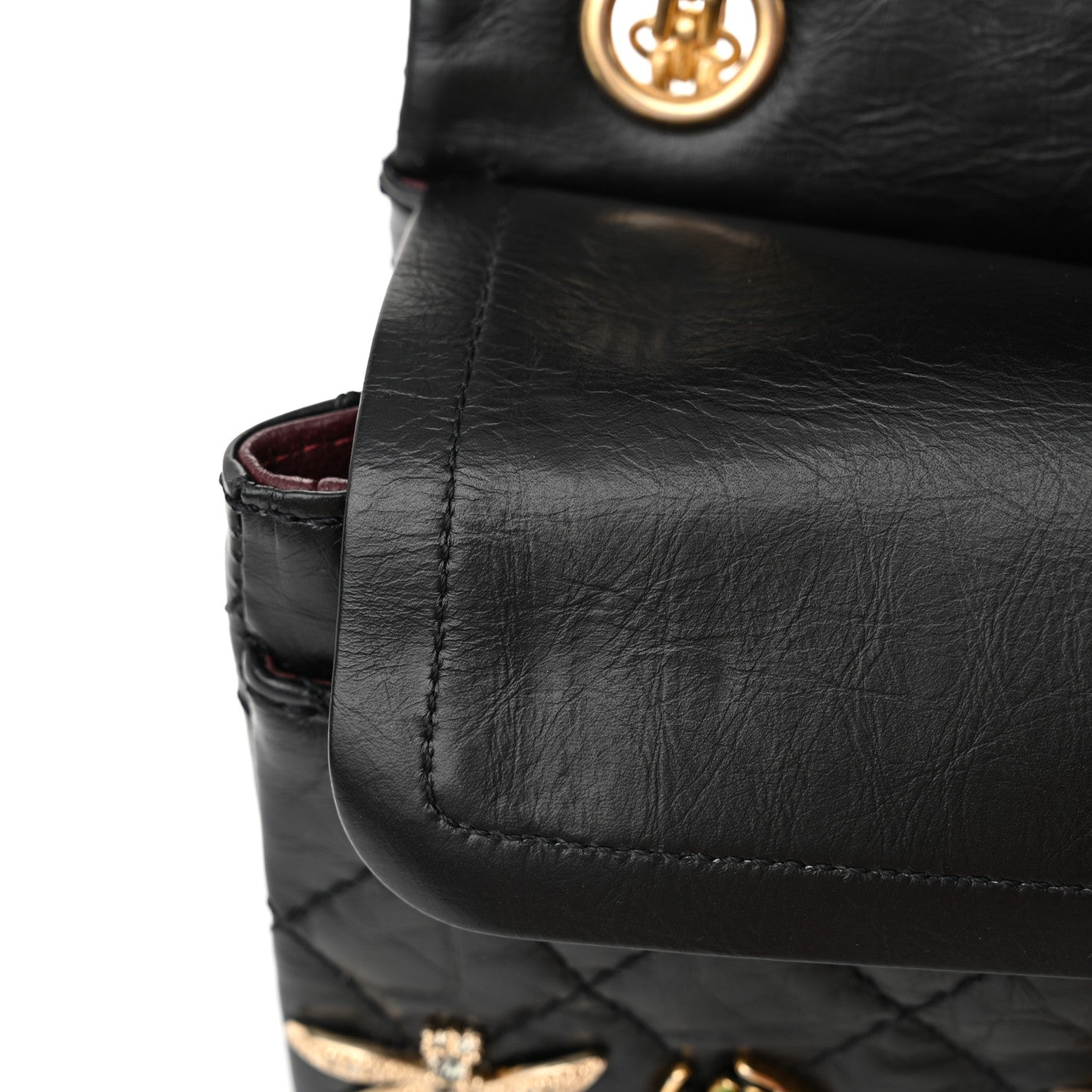 Aged Calfskin Lucky Charms 2.55 Reissue 224 Flap Black