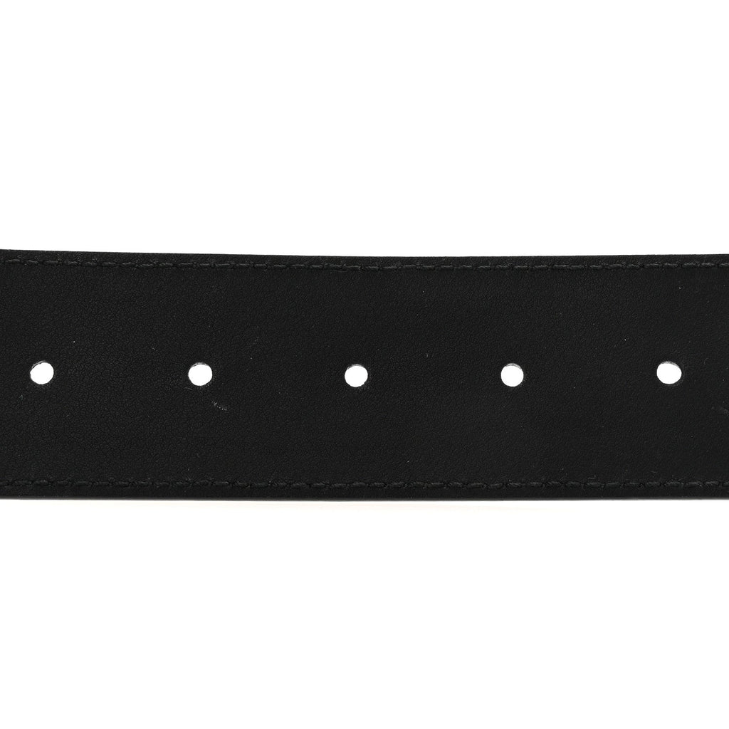 Moon Calfskin Pearl Double G Belt 70 28 Black Cream