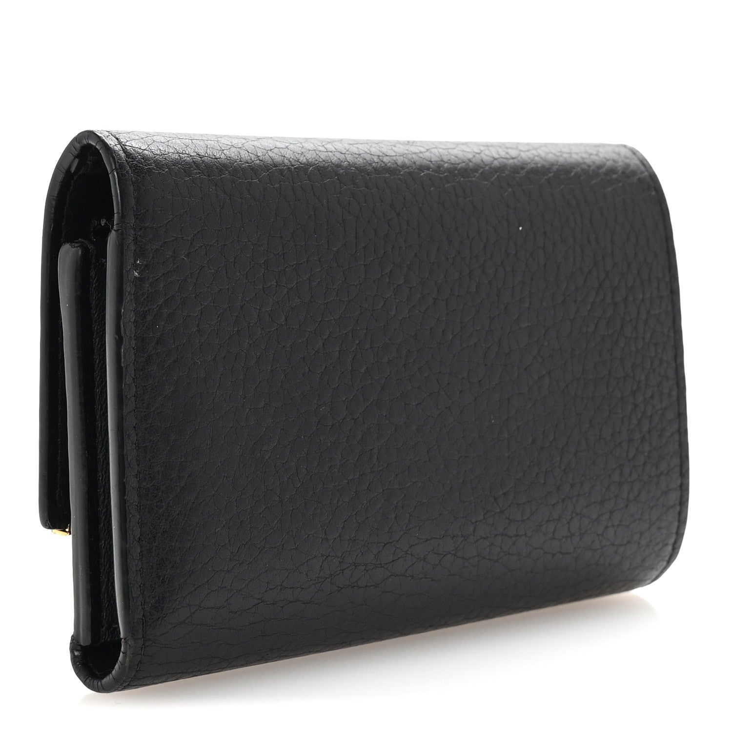 Taurillon Embellished Capucines Compact Wallet Black