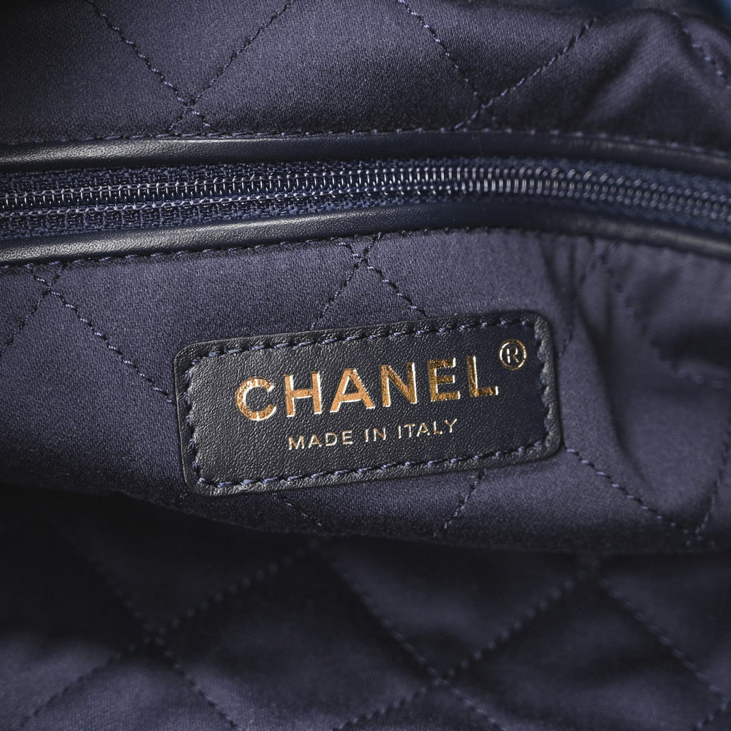 Shaded Calfskin Quilted Chanel 22 Blue Dark Blue