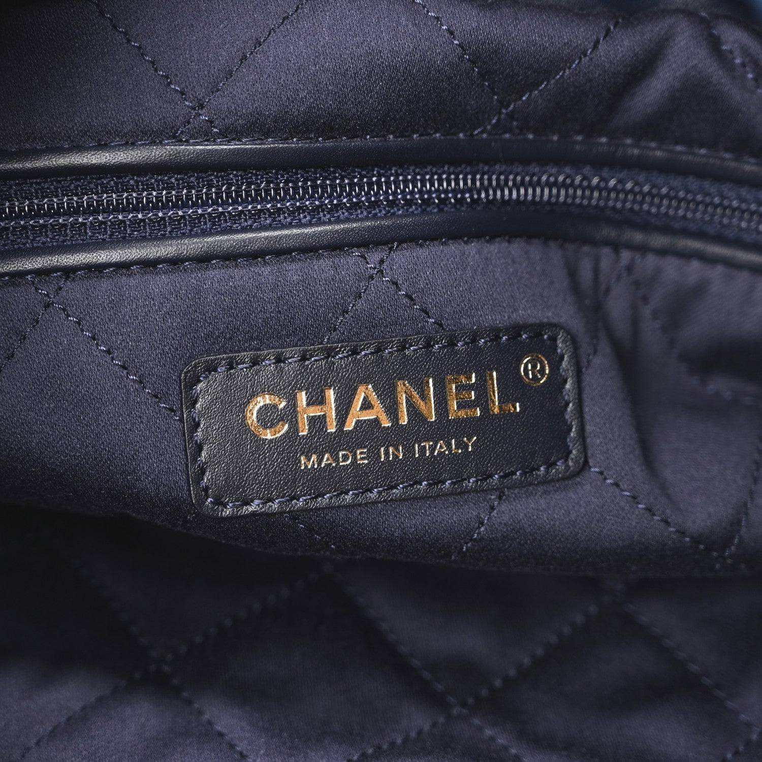 Shaded Calfskin Quilted Chanel 22 Blue Dark Blue