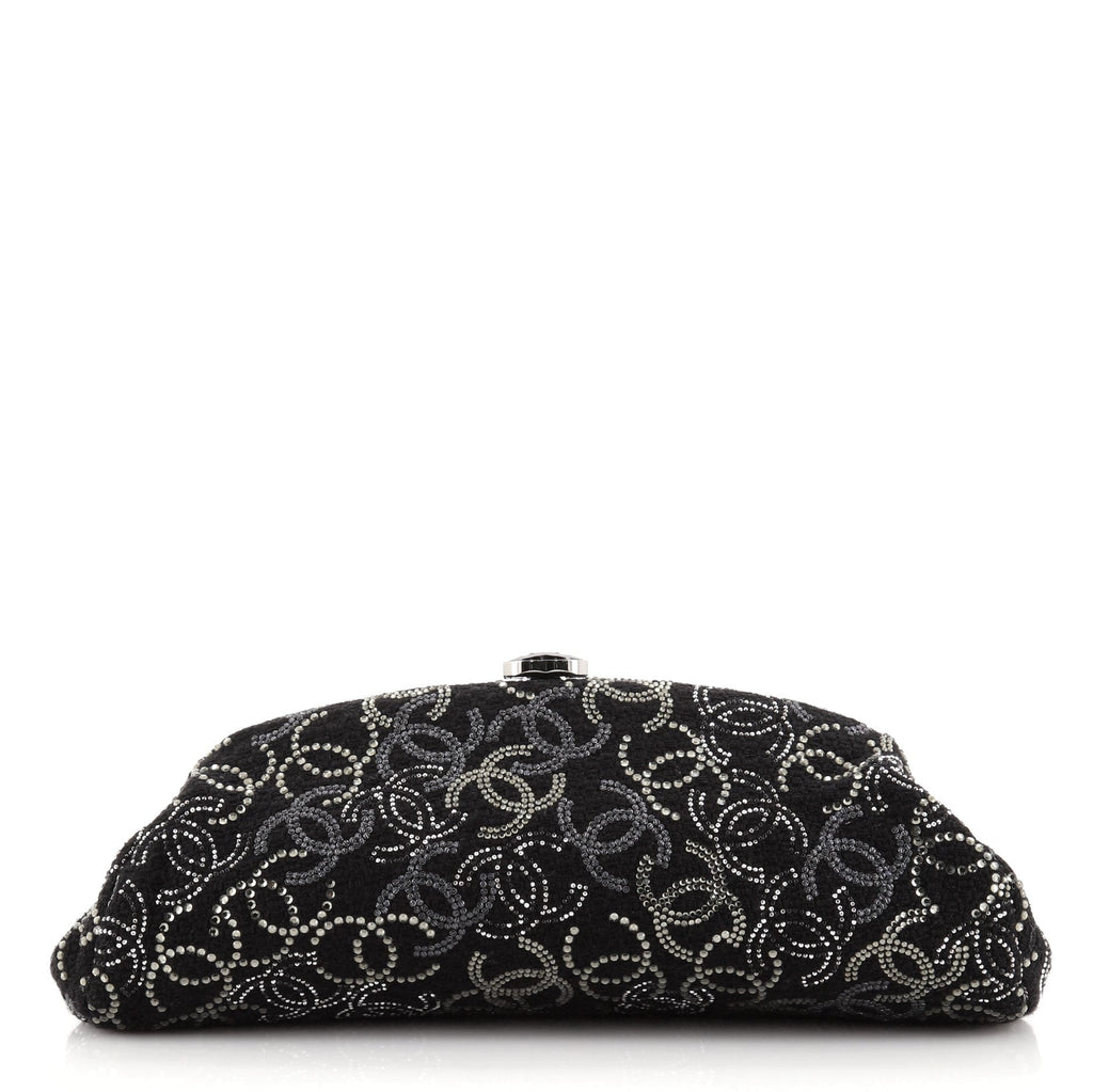 Paris-Shanghai Pudong Clutch Strass Embellished Tweed