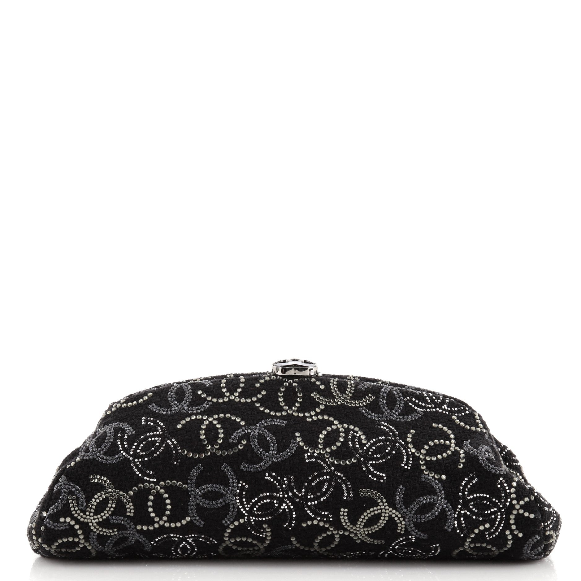 Paris-Shanghai Pudong Clutch Strass Embellished Tweed