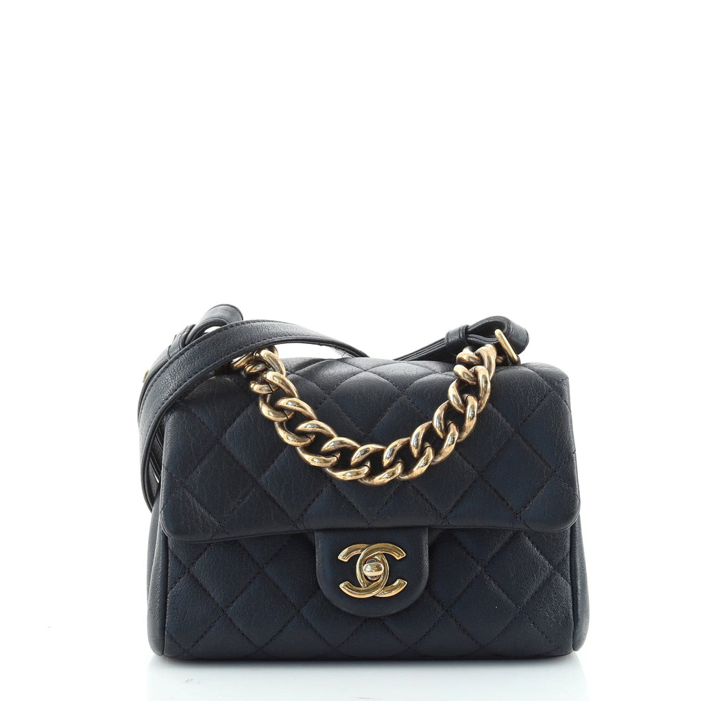 Trapezio Flap Bag Quilted Sheepskin Mini