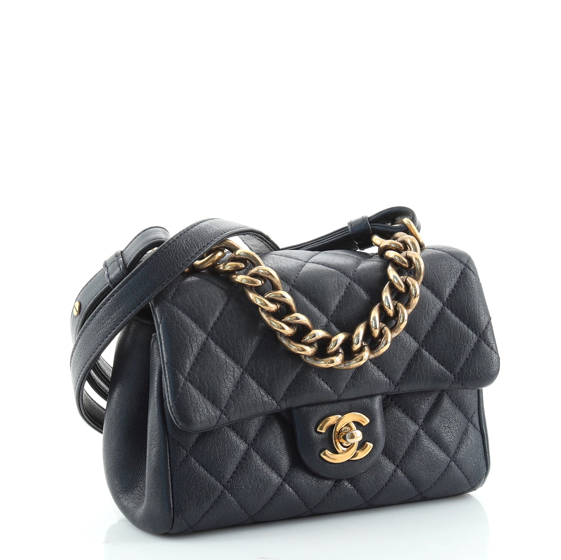Trapezio Flap Bag Quilted Sheepskin Mini