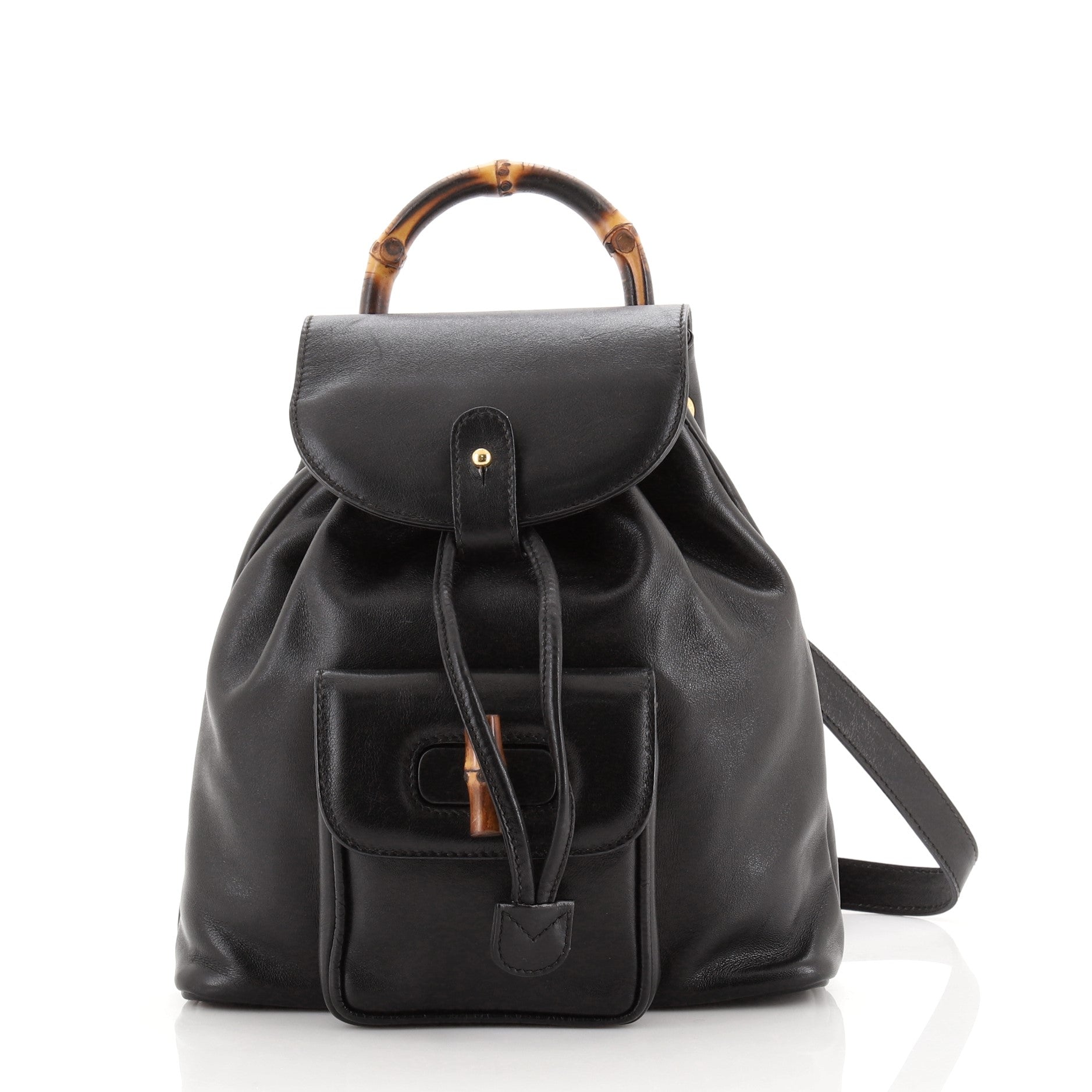 Vintage Bamboo Backpack Leather Mini