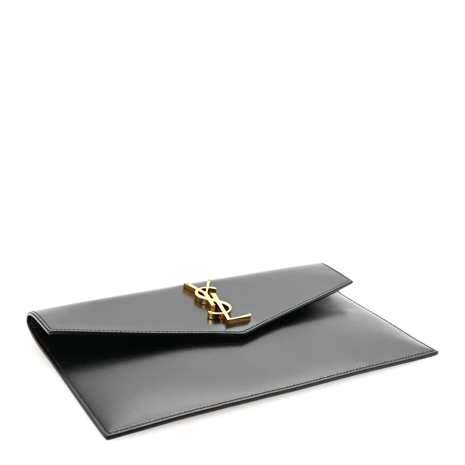 Smooth Shiny Calfskin Monogram Uptown Pouch Black