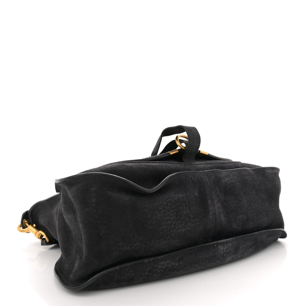 Nubuck Calfskin Medium Marcie Satchel Black