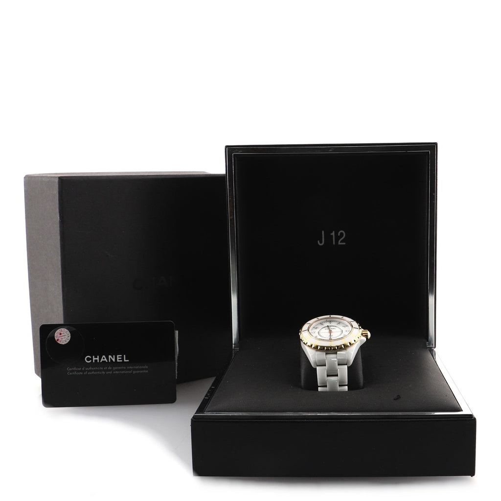 J12 Quartz Watch Ceramic and Rose Gold with Diamond Markers 33
