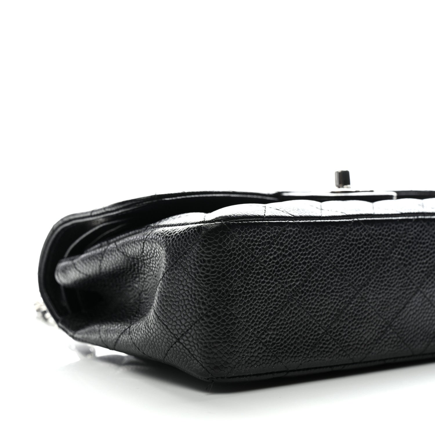 Caviar Quilted Small Double Flap Black