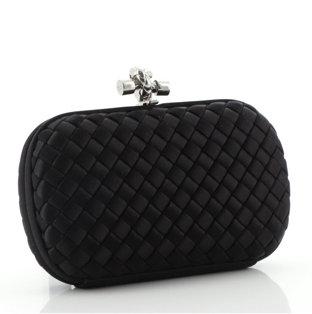Box Knot Clutch Intrecciato Satin Small