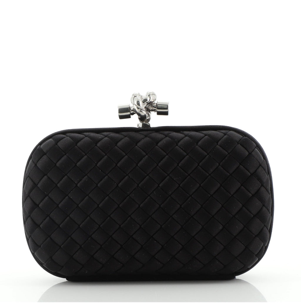 Box Knot Clutch Intrecciato Satin Small