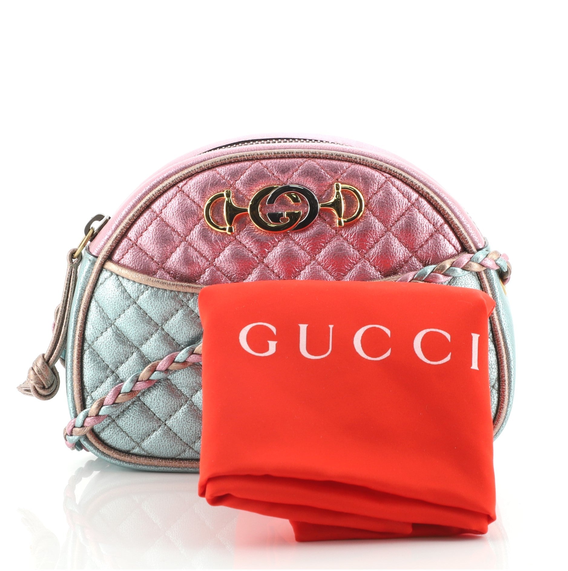 Trapuntata Camera Shoulder Bag Quilted Laminated Leather Mini